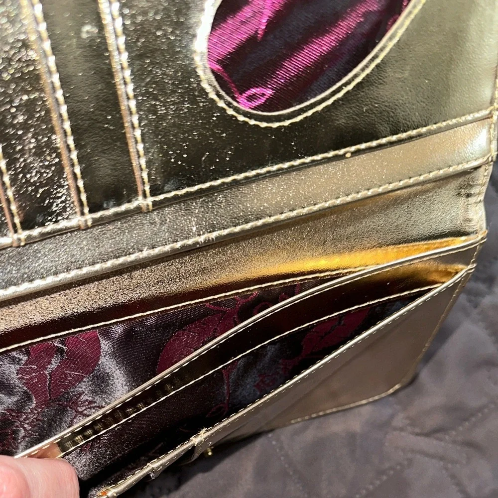 Betsey Johnson Wallet - Black With Gold Stars